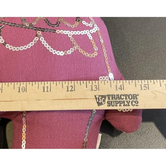 Elephant Silver Sequins Throw Pillow Decor Purple Boho Trunk Up - Picture 3 of 4